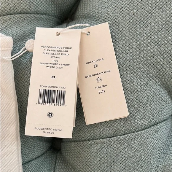 Tory Sport White Sleeveless Polo Top - Picture 3 of 4